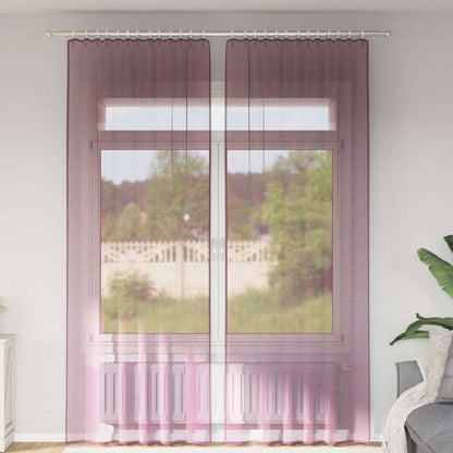 Tende in Voile con Tasche per Aste 2 pz Viola | homemem39
