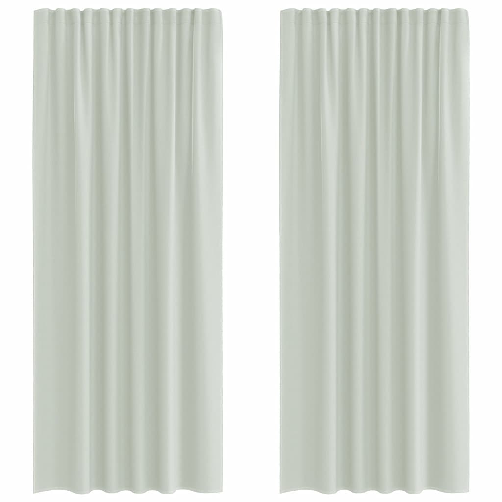 Tende in Voile con Tasche per Aste 2 pz Grigio Chiaro