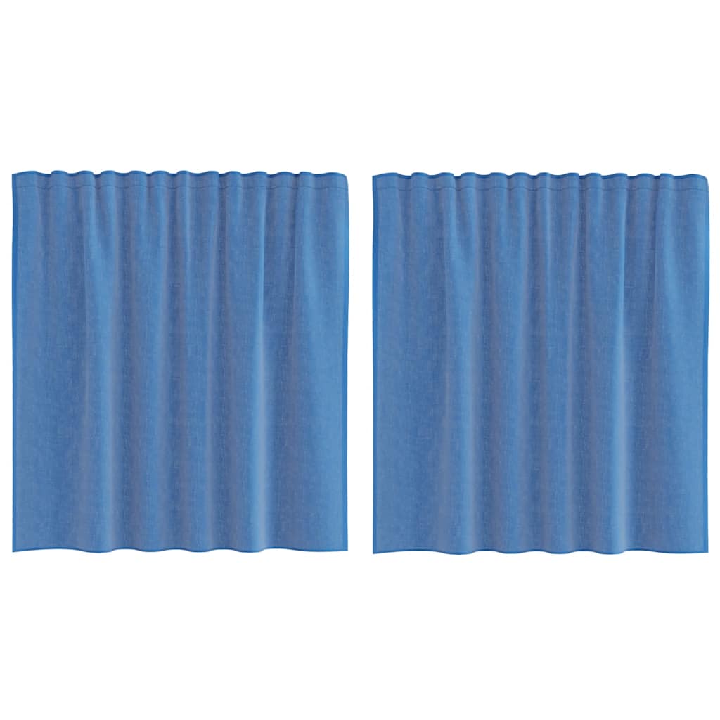 Tende in Voile con Tasche per Aste 2 pz Blu Reale | homemem39