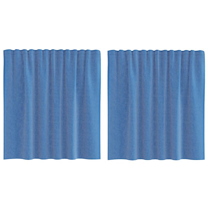 Tende in Voile con Tasche per Aste 2 pz Blu Reale | homemem39