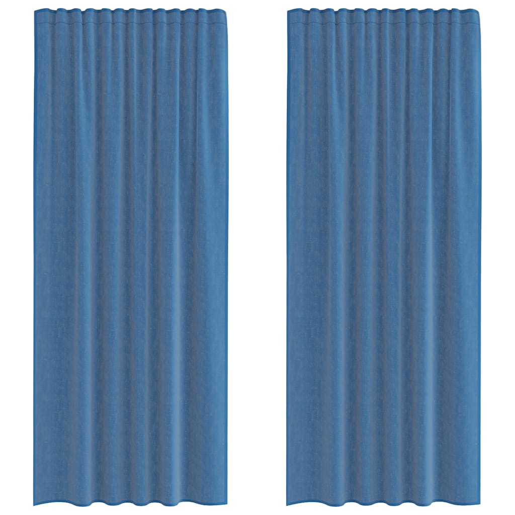 Tende in Voile con Tasche per Aste 2 pz Blu Reale | homemem39