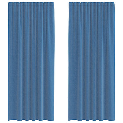 Tende in Voile con Tasche per Aste 2 pz Blu Reale | homemem39