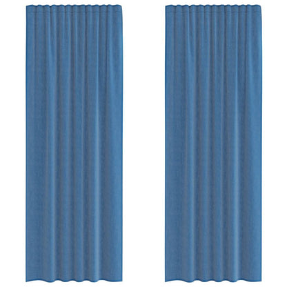 Tende in Voile con Tasche per Aste 2 pz Blu Reale | homemem39