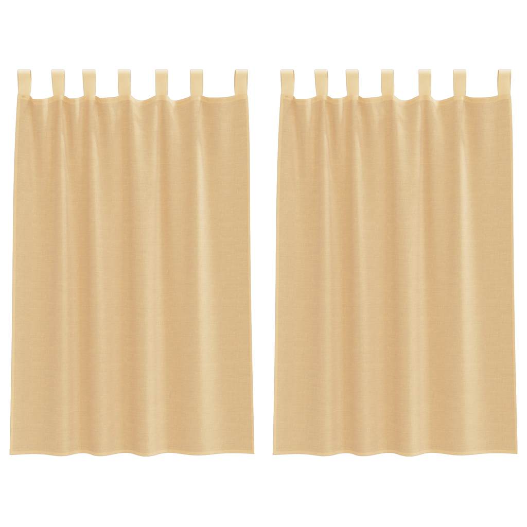 Tende in Voile con Tasche per Aste 2 pz Sabbia | homemem39