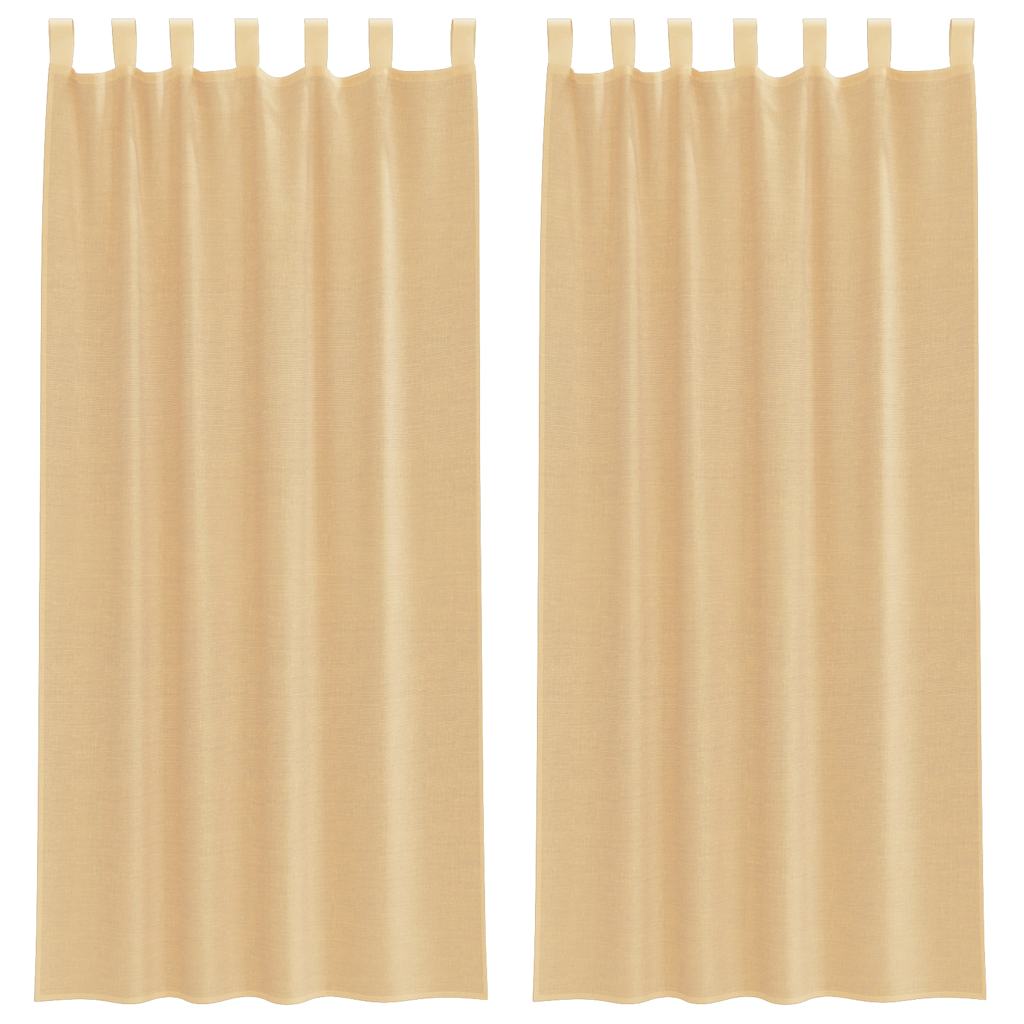 Tende in Voile con Tasche per Aste 2 pz Sabbia | homemem39