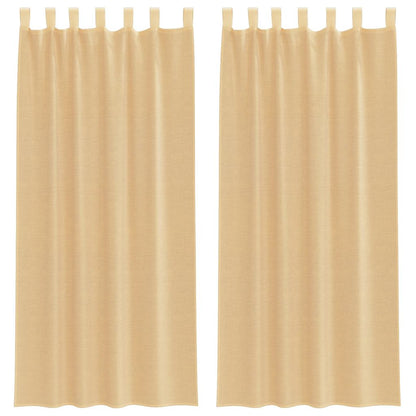 Tende in Voile con Tasche per Aste 2 pz Sabbia | homemem39