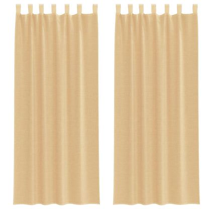Tende in Voile con Tasche per Aste 2 pz Sabbia | homemem39