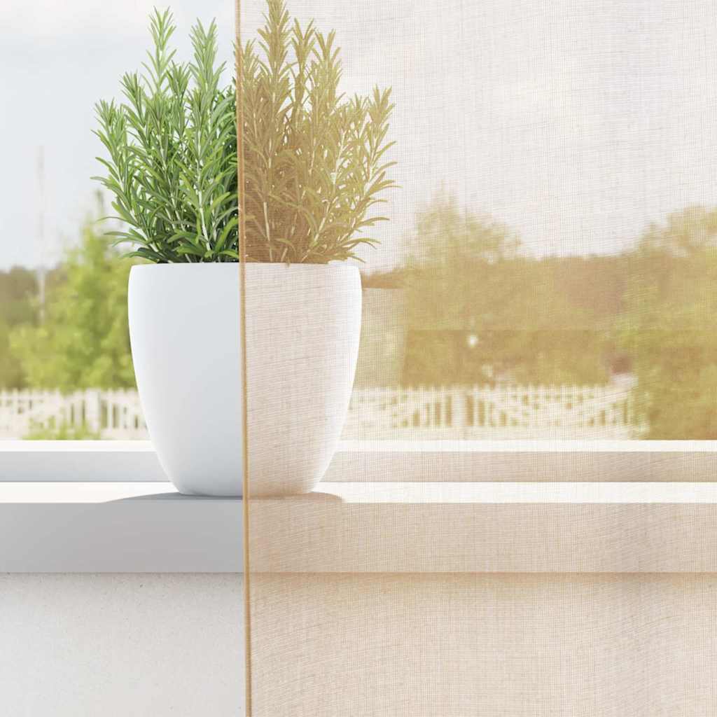 Tende in Voile con Tasche per Aste 2 pz Sabbia | homemem39