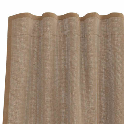 Tende in Voile con Tasche per Aste 2 pz Marrone Chiaro