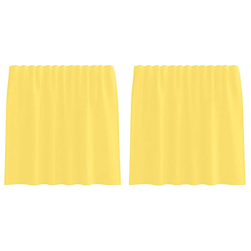 Tende in Voile con Tasche per Aste 2 pz Giallo | homemem39