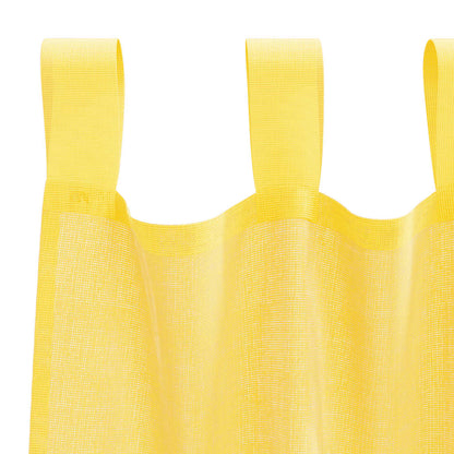 Tende in Voile con Tasche per Aste 2 pz Giallo
