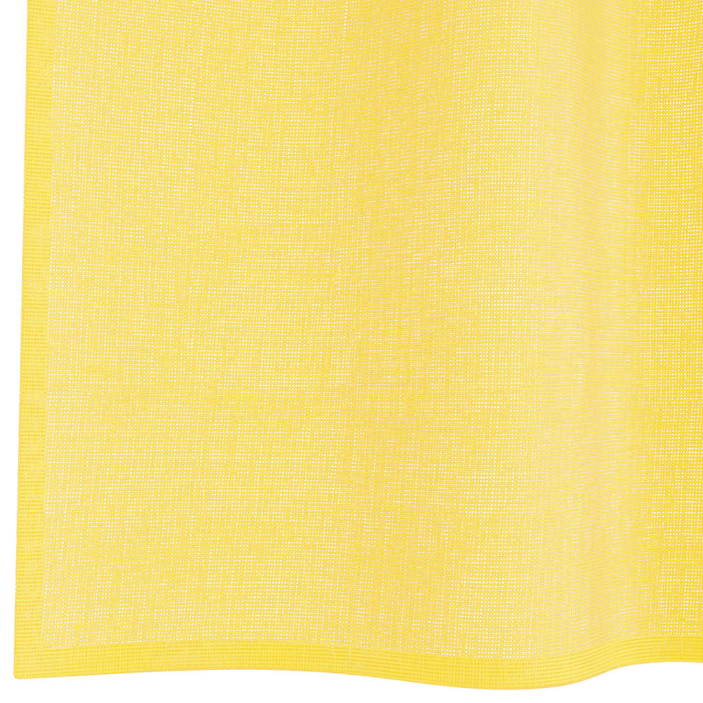 Tende in Voile con Tasche per Aste 2 pz Giallo