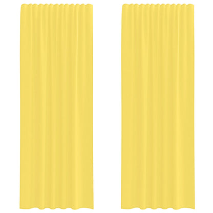 Tende in Voile con Tasche per Aste 2 pz Giallo | homemem39