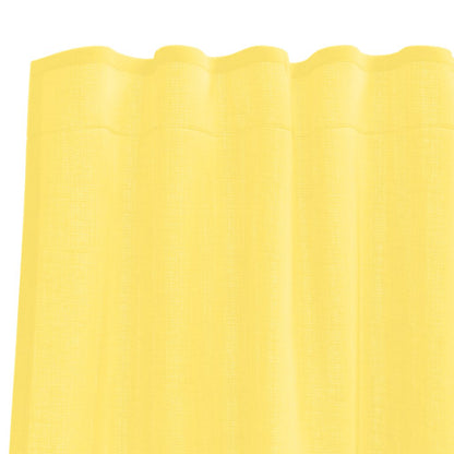Tende in Voile con Tasche per Aste 2 pz Giallo | homemem39
