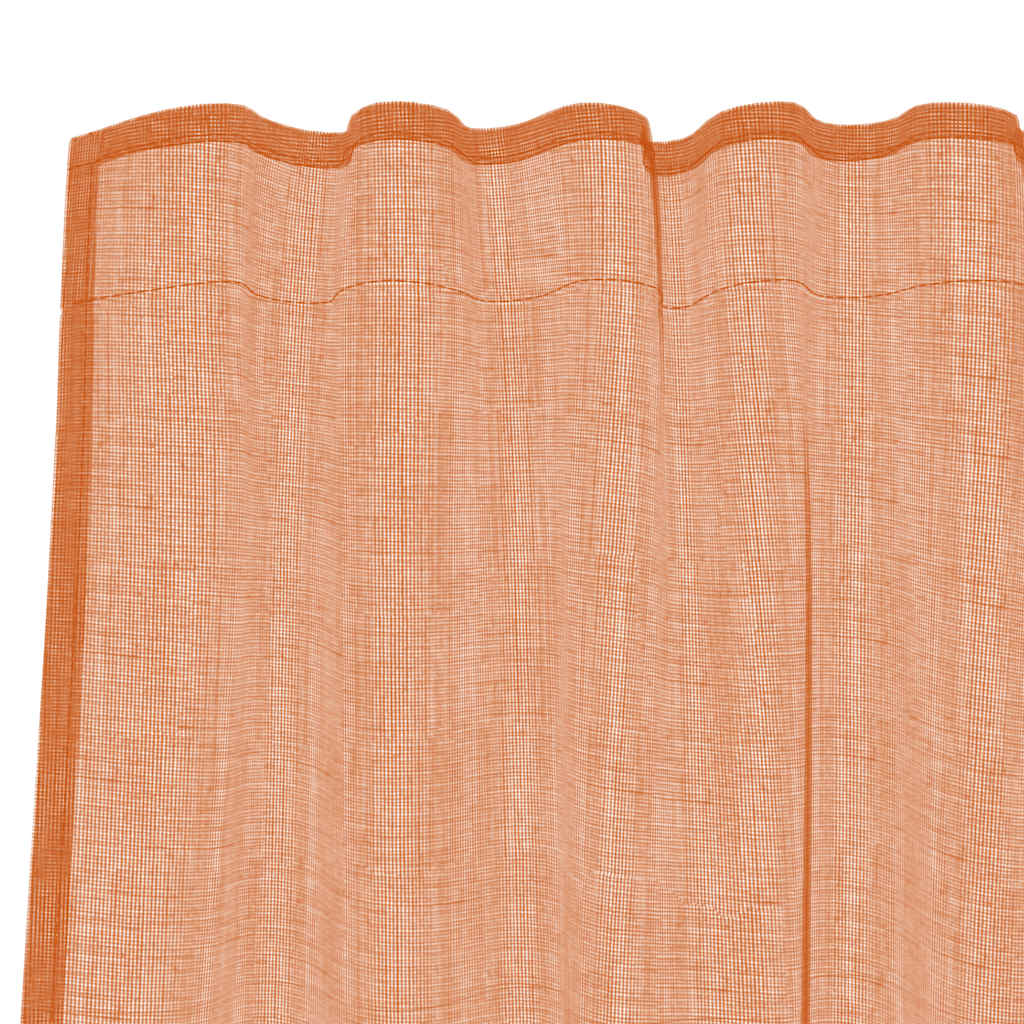 Tende in Voile con Tasche per Aste 2 pz Terracotta | homemem39