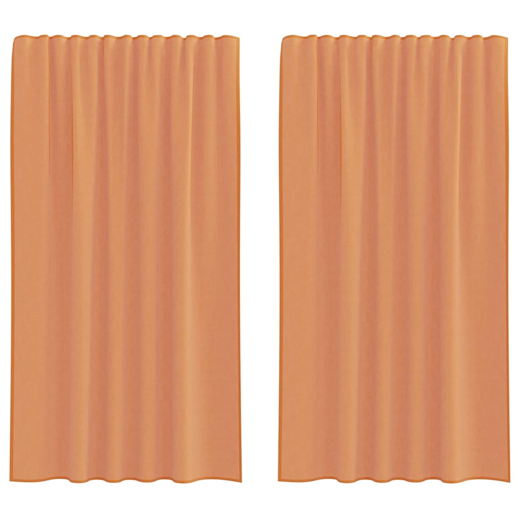 Tende in Voile con Tasche per Aste 2 pz Terracotta | homemem39