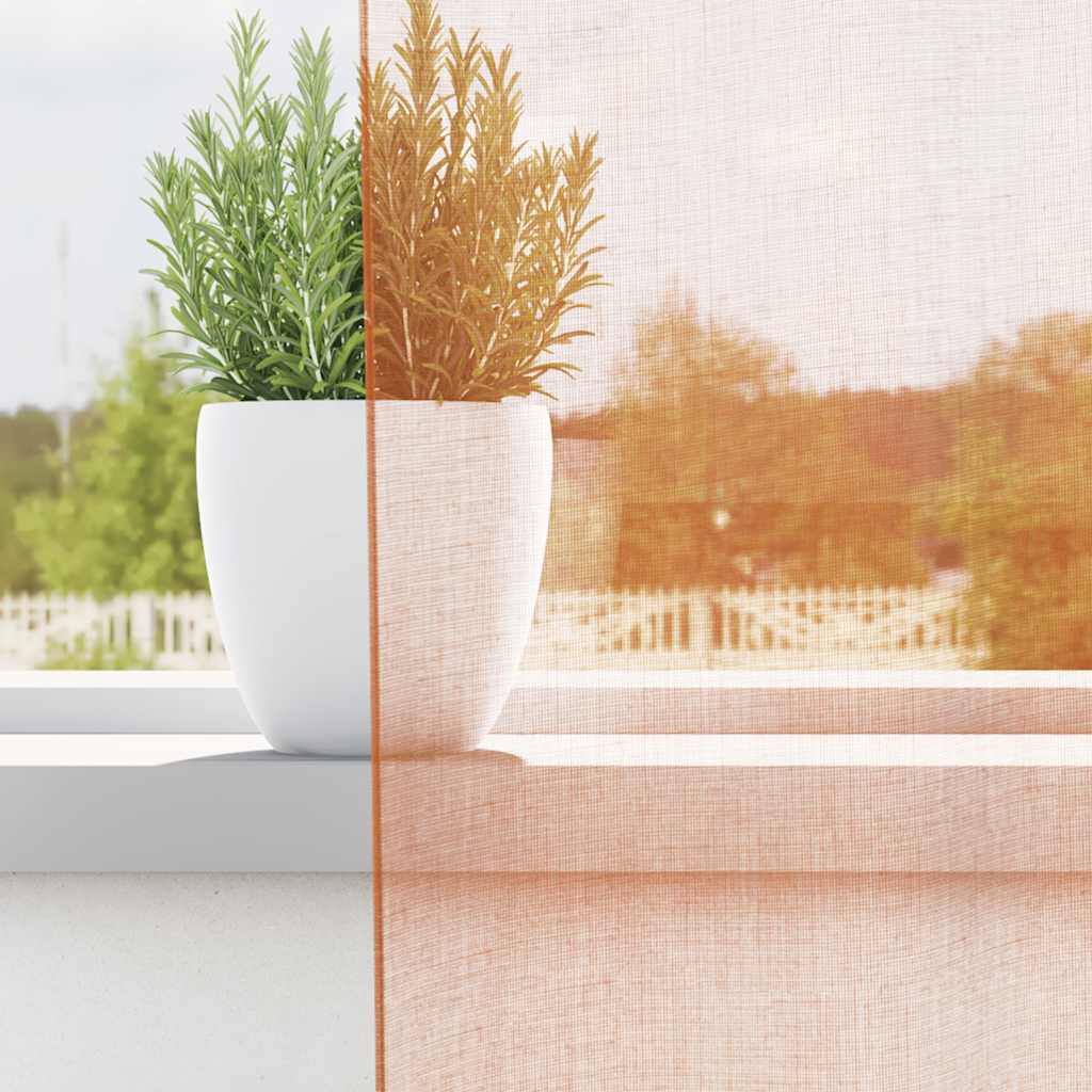 Tende in Voile con Tasche per Aste 2 pz Terracotta | homemem39