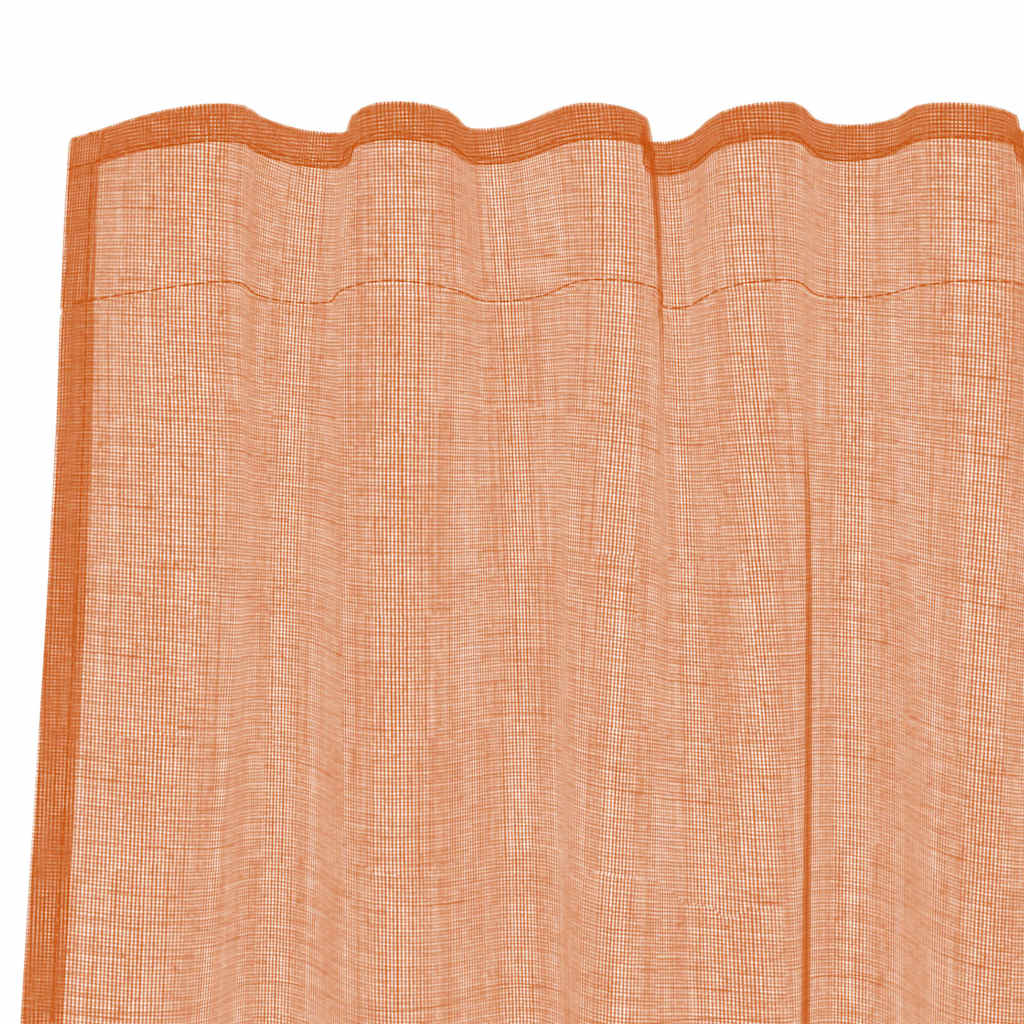 Tende in Voile con Tasche per Aste 2 pz Terracotta | homemem39