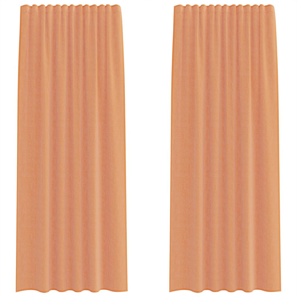 Tende in Voile con Tasche per Aste 2 pz Terracotta | homemem39
