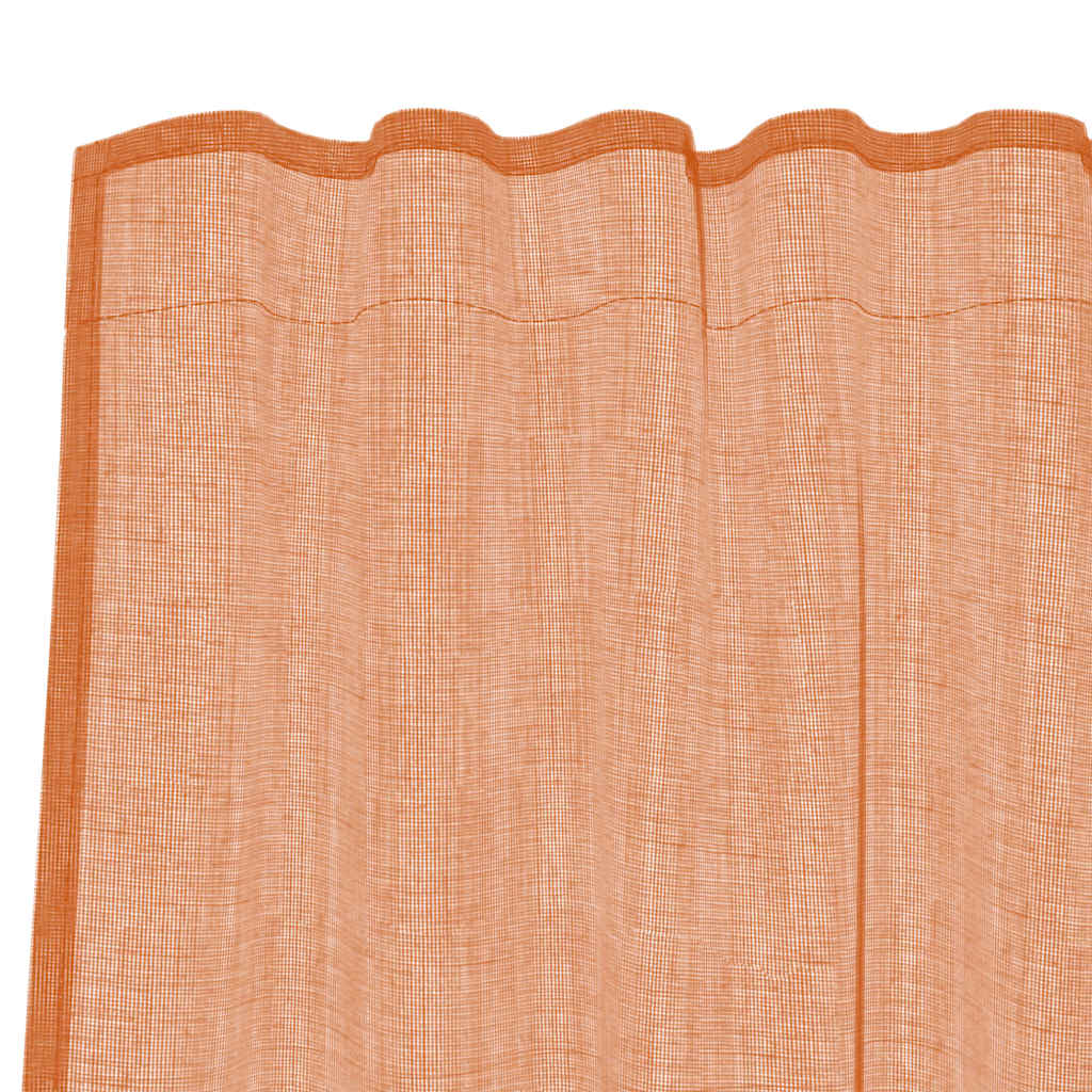 Tende in Voile con Tasche per Aste 2 pz Terracotta | homemem39