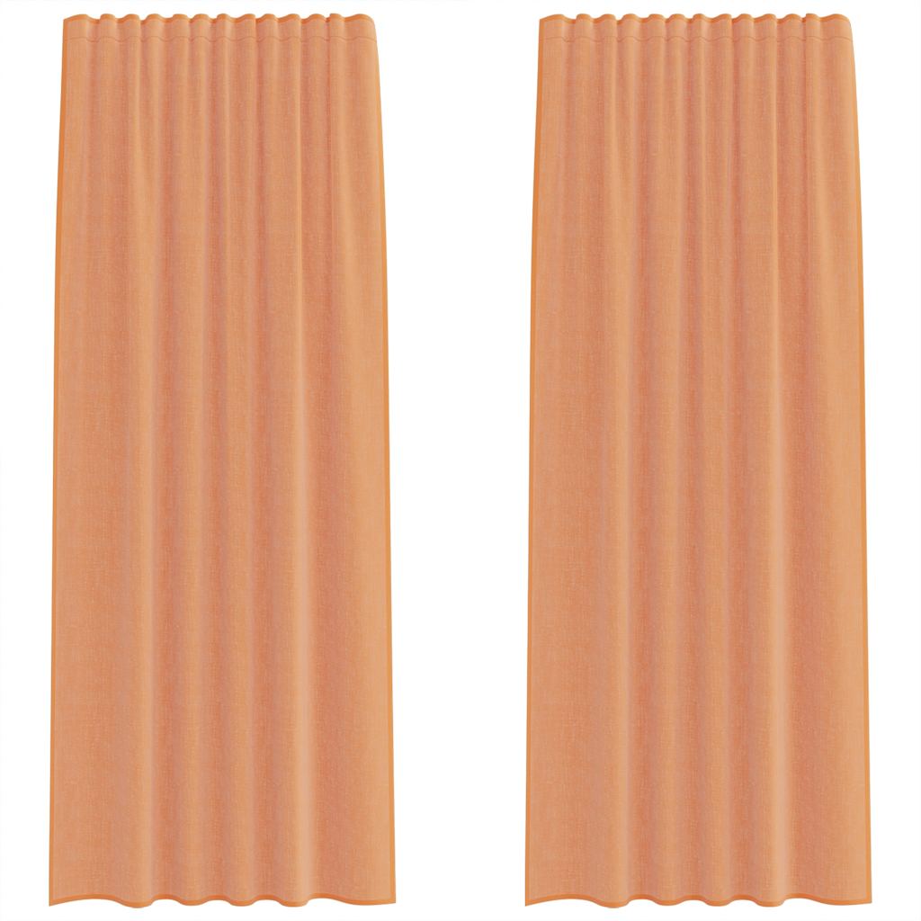 Tende in Voile con Tasche per Aste 2 pz Terracotta | homemem39