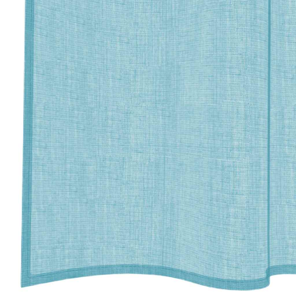 Tende in Voile con Tasche per Aste 2 pz Turchese | homemem39