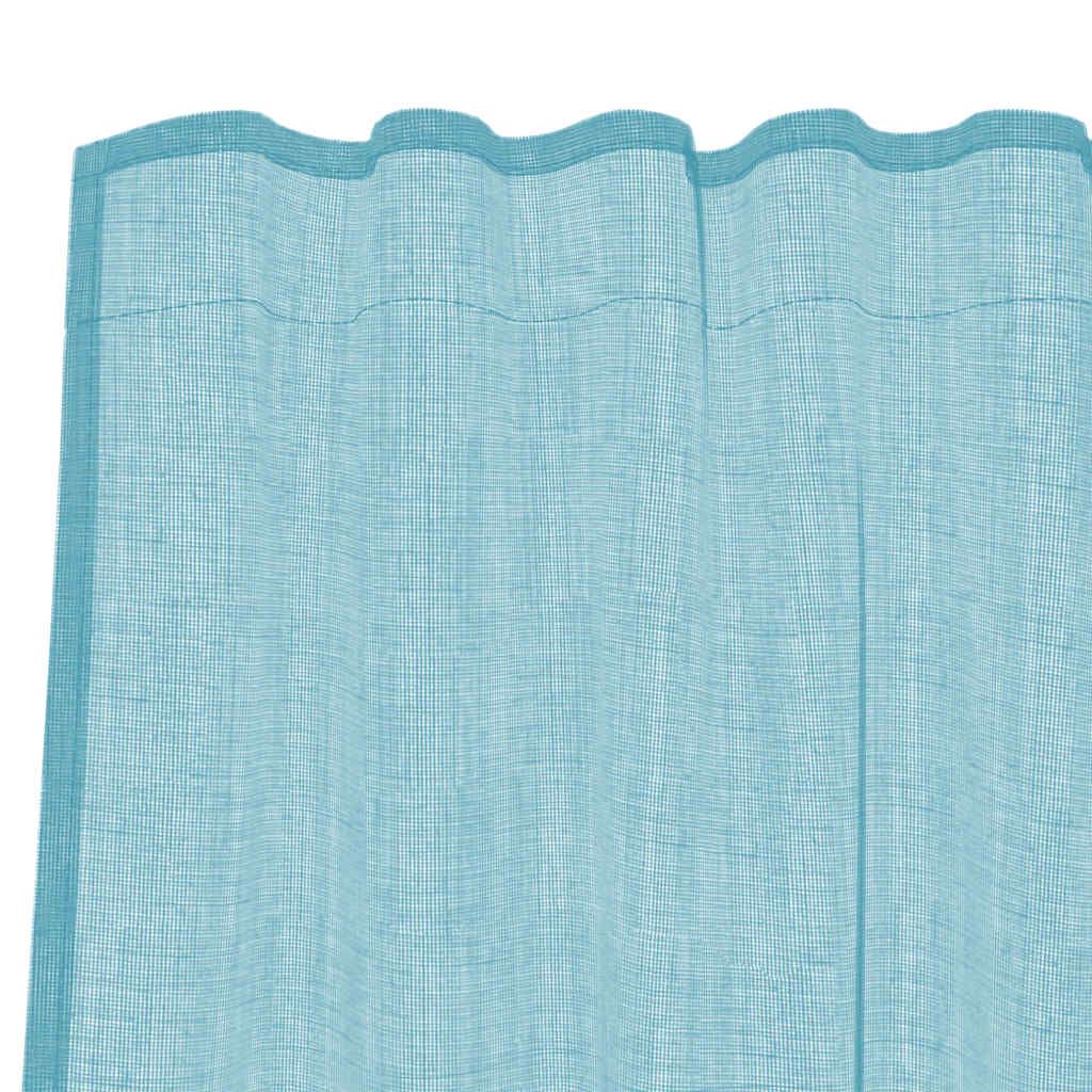 Tende in Voile con Tasche per Aste 2 pz Turchese | homemem39