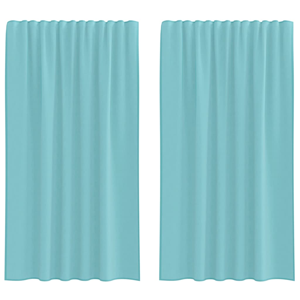 Tende in Voile con Tasche per Aste 2 pz Turchese | homemem39
