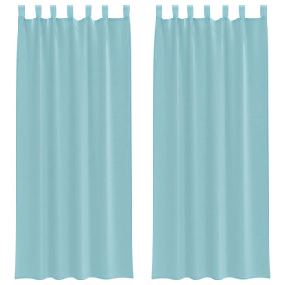 Tende in Voile con Tasche per Aste 2 pz Turchese | homemem39