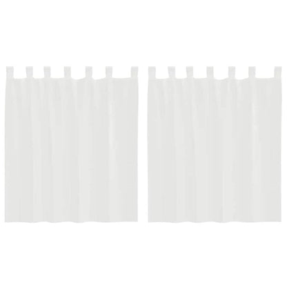 Tende in Voile con Tasche per Aste 2 pz Bianco | homemem39