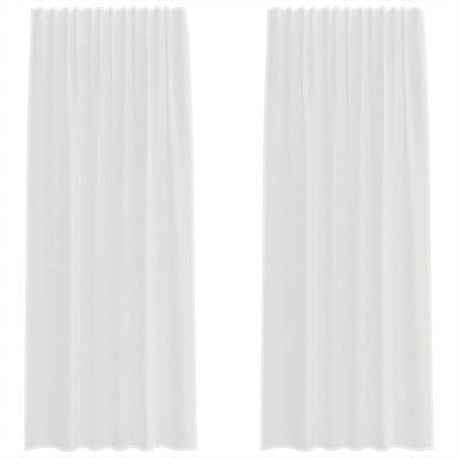 Tende in Voile con Tasche per Aste 2 pz Bianco | homemem39