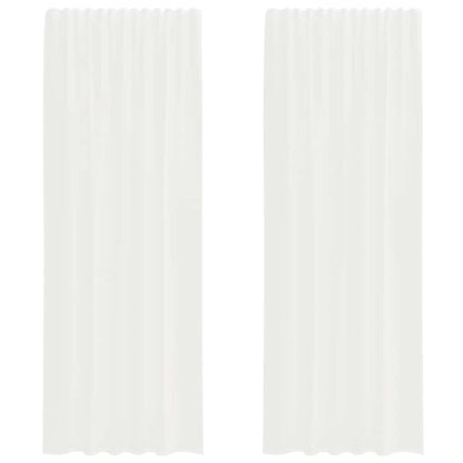 Tende in Voile con Tasche per Aste 2 pz Bianco | homemem39
