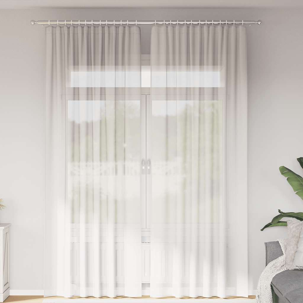 Tende in Voile con Tasche per Aste 2 pz Bianco | homemem39
