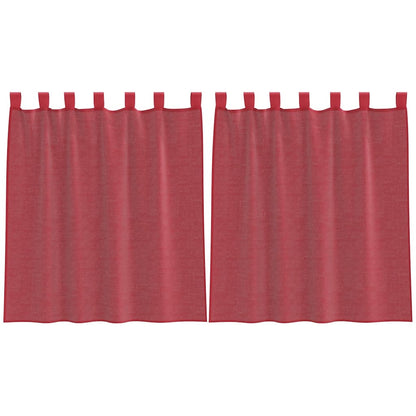 Tende in Voile con Tasche per Aste 2 pz Rosso Vino | homemem39