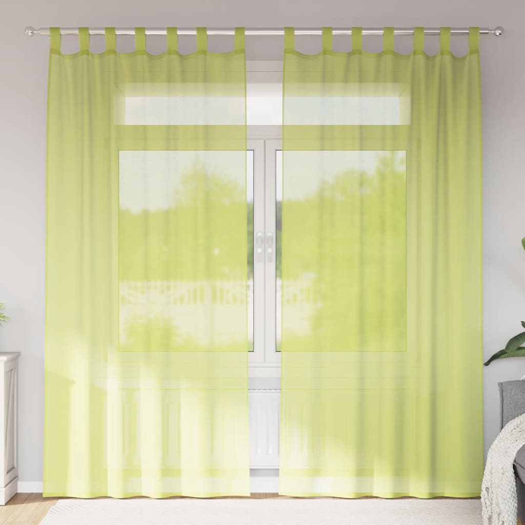 Tende in Voile con Linguetta 2 pz Verde Mela | homemem39