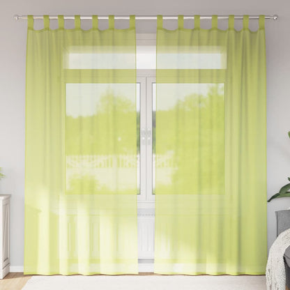 Tende in Voile con Linguetta 2 pz Verde Mela | homemem39