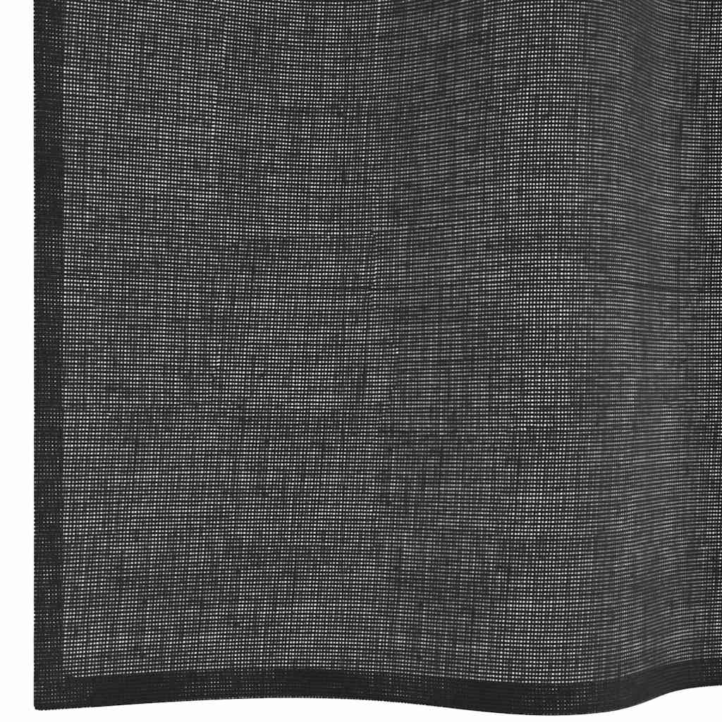 Tende in Voile con Linguetta 2 pz Nero | homemem39