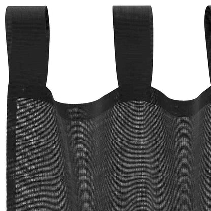 Tende in Voile con Linguetta 2 pz Nero