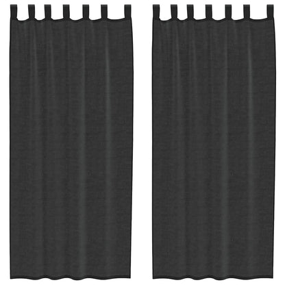Tende in Voile con Linguetta 2 pz Nero | homemem39