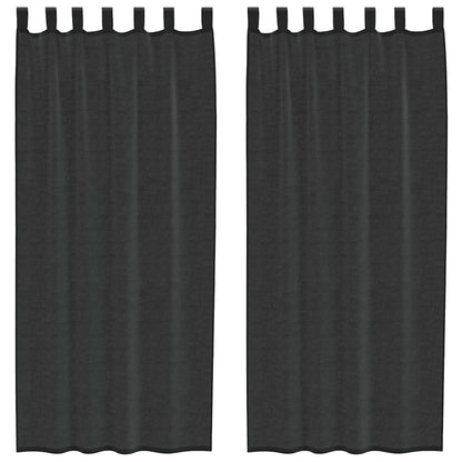 Tende in Voile con Linguetta 2 pz Nero