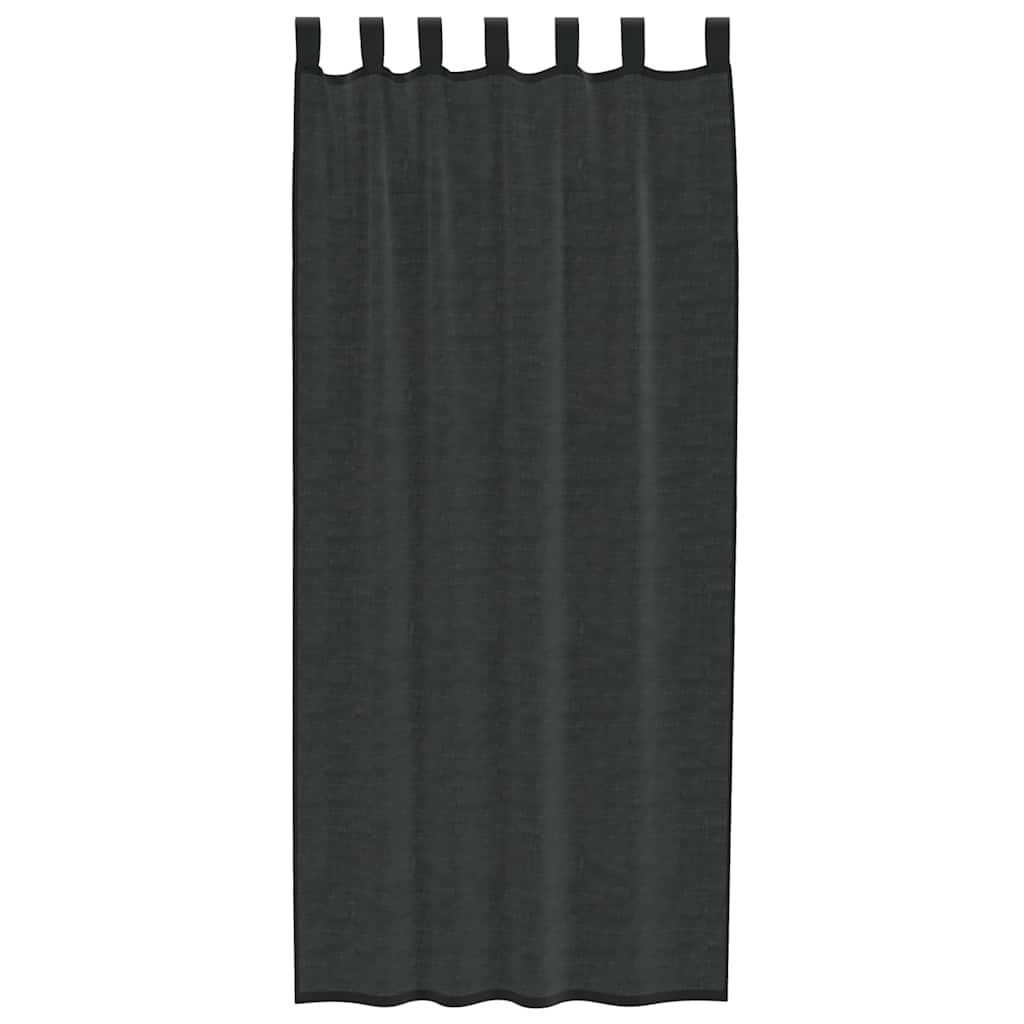 Tende in Voile con Linguetta 2 pz Nero