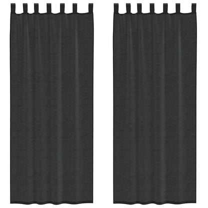 Tende in Voile con Linguetta 2 pz Nero | homemem39