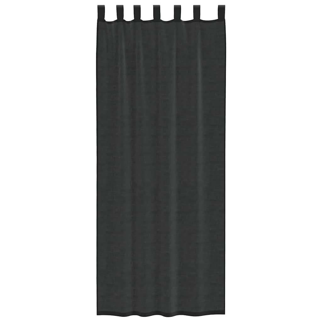 Tende in Voile con Linguetta 2 pz Nero