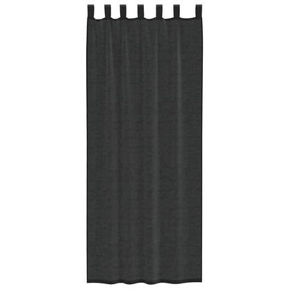 Tende in Voile con Linguetta 2 pz Nero