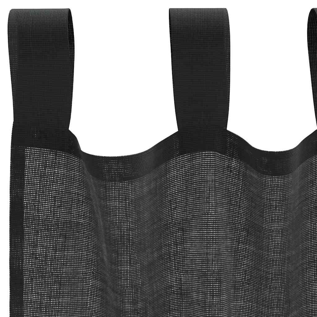 Tende in Voile con Linguetta 2 pz Nero | homemem39