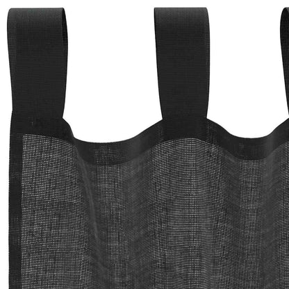 Tende in Voile con Linguetta 2 pz Nero | homemem39