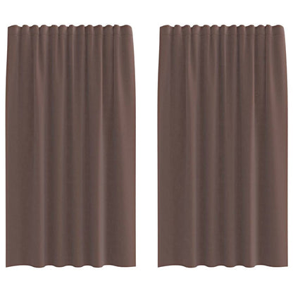 Tende in Voile con Linguetta 2 pz Marrone