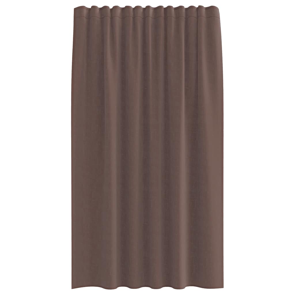 Tende in Voile con Linguetta 2 pz Marrone