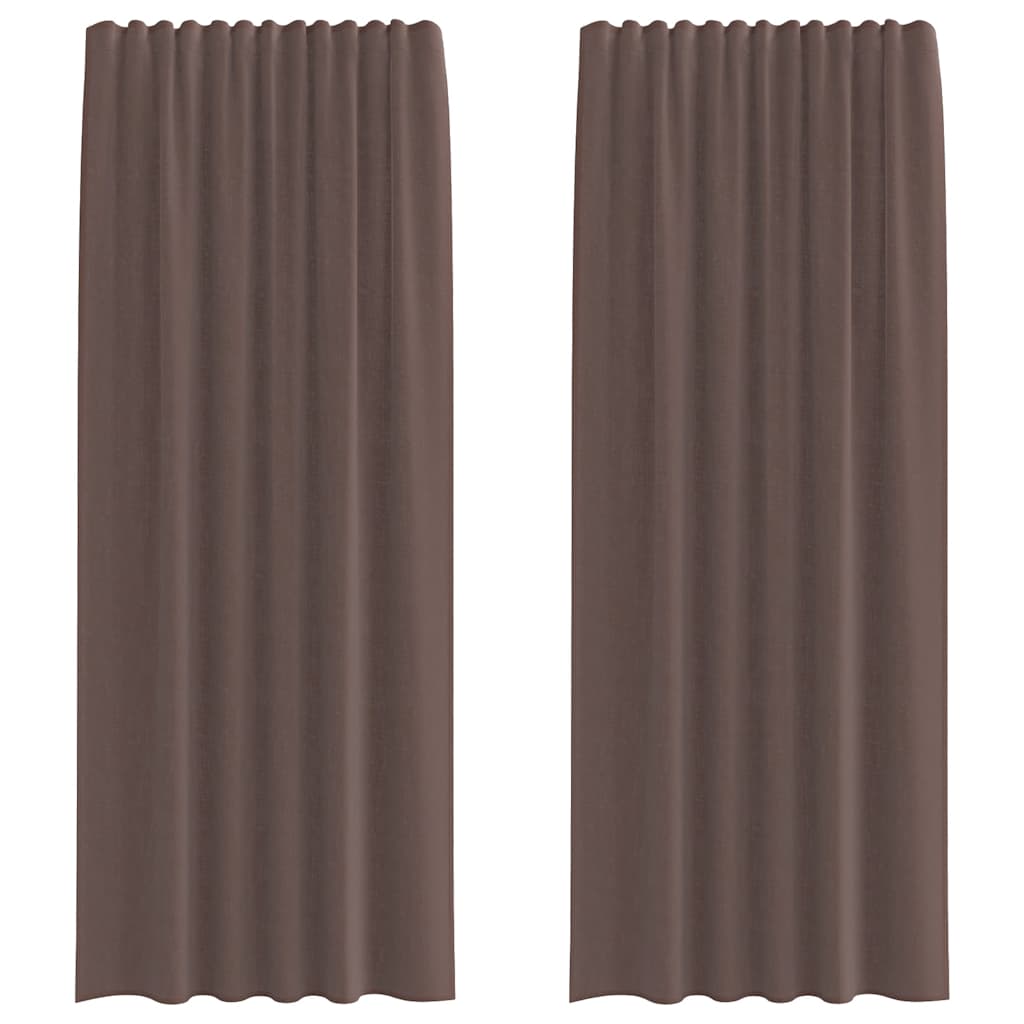 Tende in Voile con Linguetta 2 pz Marrone | homemem39