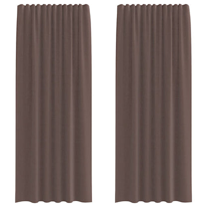 Tende in Voile con Linguetta 2 pz Marrone | homemem39